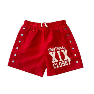 Red “Backyard” Nylon Shorts