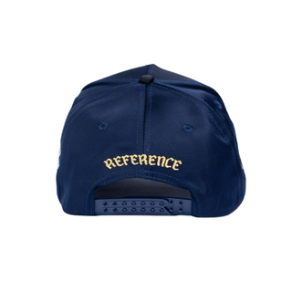NY CRYSTALS HAT- NAVY/ BLACK- SATIN