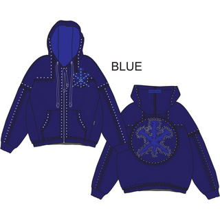 STUDDED FLEECE- NAVY