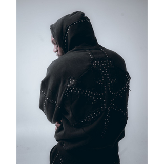 STUDDED FLEECE- BLACK