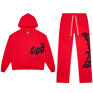 OG LOGO SWEATSUIT RED PLAID