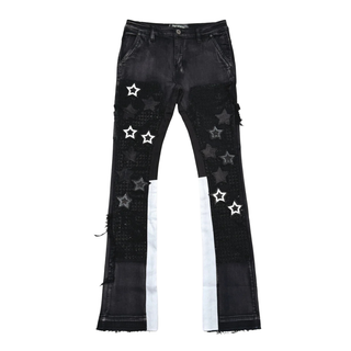 FLARE DENIM W/ STAR & RHINESTONE DETAILS