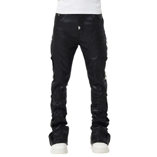 OBSIDIAN BLACK BUCKLER LEATHER PANT