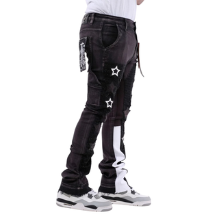 FLARE DENIM W/ STAR & RHINESTONE DETAILS
