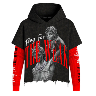 PRAY FOR THE WEAK HOODIE- BLACK/RED