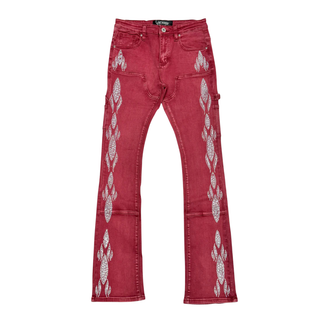 CARPENTER FLARE DENIM W/ RHINSTONE DETAILS