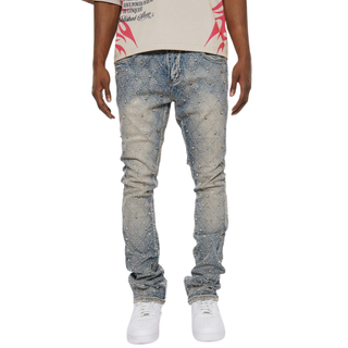 RHINESTONE FLARE DENIM