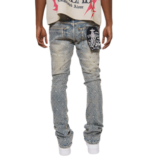 RHINESTONE FLARE DENIM