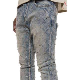 RHINESTONE FLARE DENIM