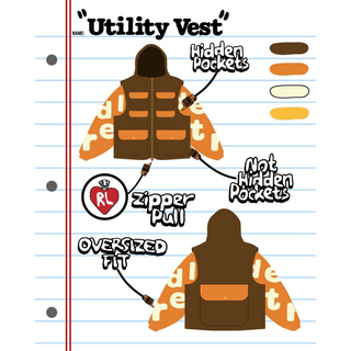 UTILITY VEST SCATTERED ZIP-UP