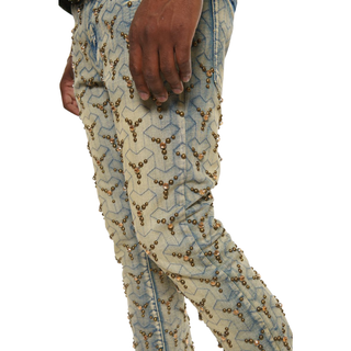 STITCHING STONE FLARE DENIM