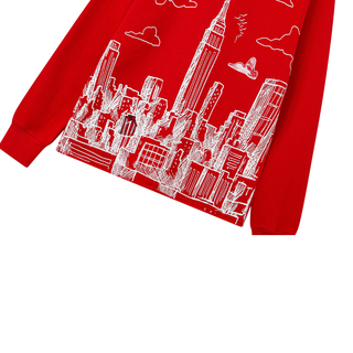 SKYLINE CREW NECK - RED