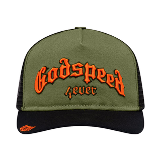 GS FOREVER TRUCKER HAT (OLIVE/ORANGE)