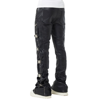 OBSIDIAN BLACK BUCKLER LEATHER PANT