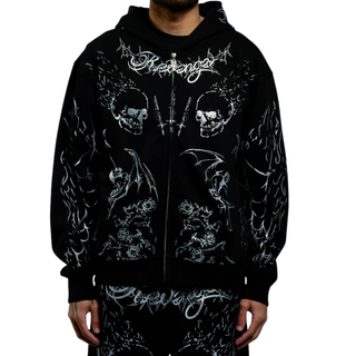 TATTOO ZIP BLACK/SILVER