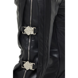 OBSIDIAN BLACK BUCKLER LEATHER PANT