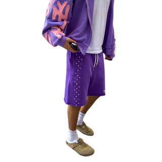 STONED SWEAT SHORTS - PURPLE