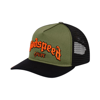 GS FOREVER TRUCKER HAT (OLIVE/ORANGE)