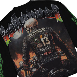 BIKER NATION T-SHIRT- BLACK WASH