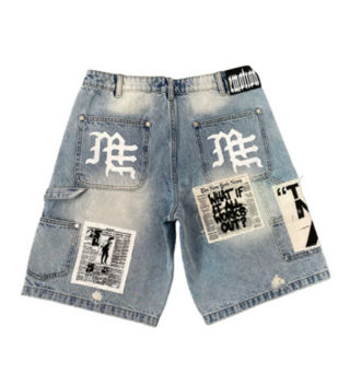 Blue “AI” Denim Shorts