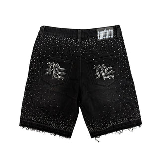 Black “ME” Rhinestone Denim Shorts