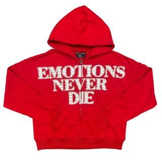 Red ‘End’ Rhinestone hoodie